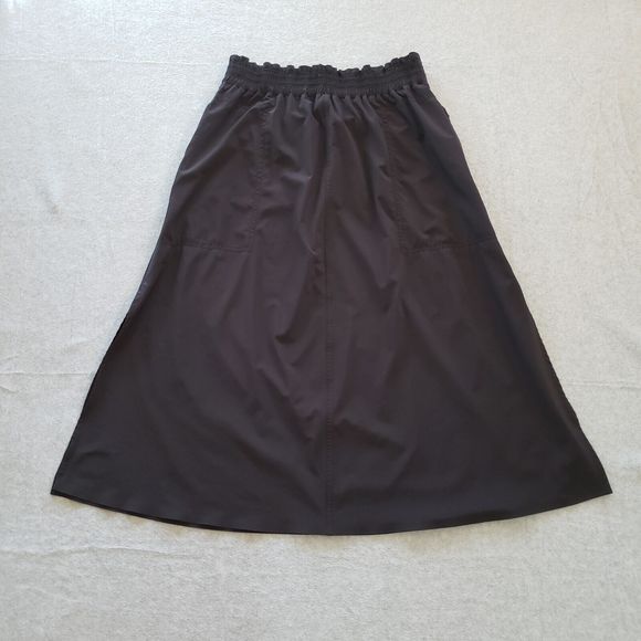 Athleta Dresses & Skirts - Athleta Skirt Womens Small Black Savannah Midi Paperbag Waist Travel Commuter
